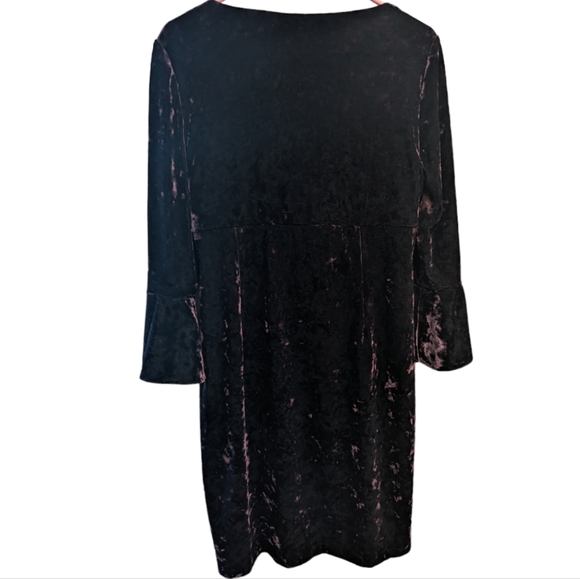 RALPH LAUREN dark purple velvet faux wrap flattering cocktail dress NWOT sz 14 - Picture 6 of 9